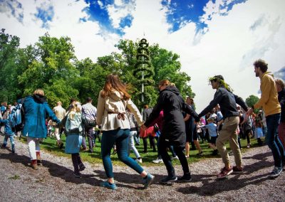 Midsummer celebrations, dancing around the may pole